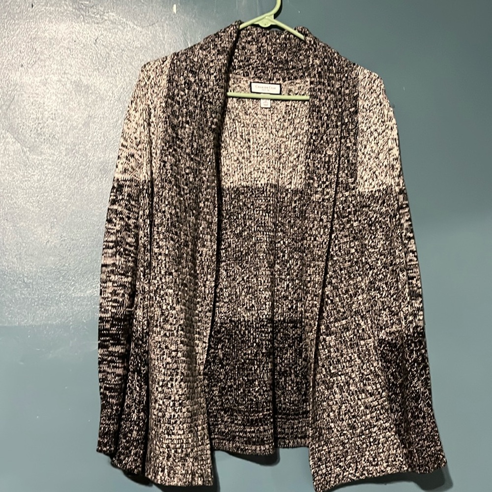 Charter Club Cardigan Sweater Size PS Striped Open Duster Pull On Knit